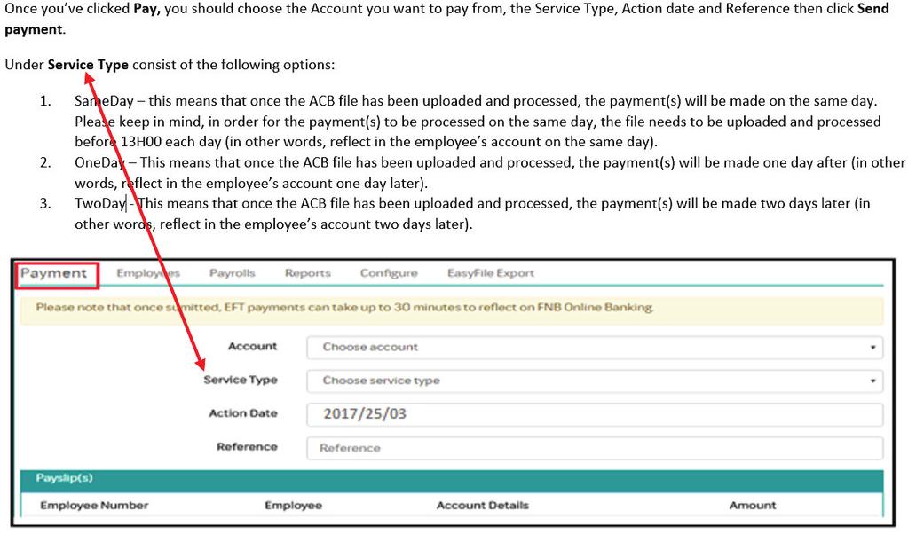 Payment, an ACB file
