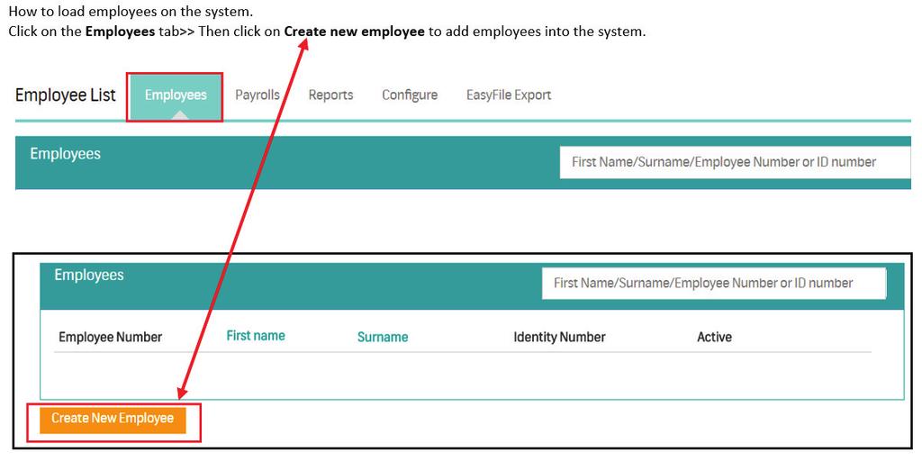 Create Employees After clicking on Create New Employee, system will pop-up the below Demographic and Employment details to be captured.
