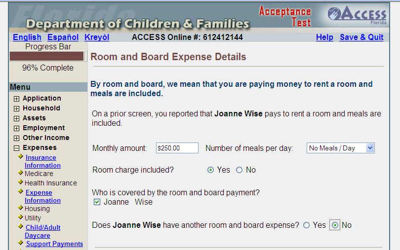 Room And Board Expense Details Multiple expense amounts can