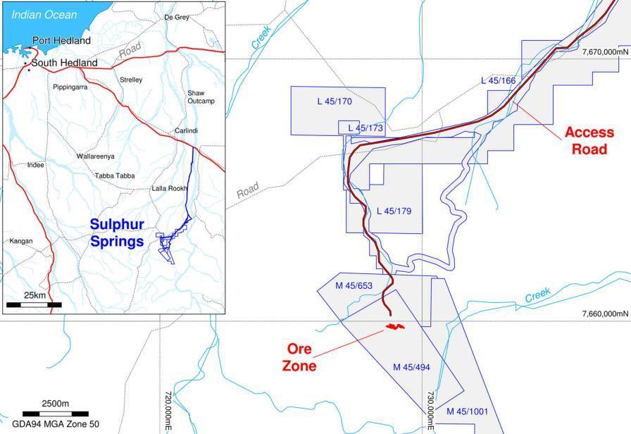 Pilbara Cu-Zn Project Sulphur Springs Region Acquired in February 2011 from CBH Resources Largest VMS Cu-Zn deposit in the Pilbara region Simple mining target Surface to 300 metres depth High