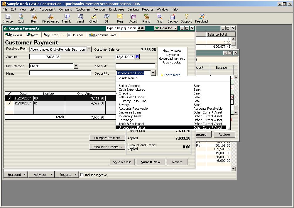 QUICKBOOKS: PREMIER ACCOUNTANT EDITION 2008: Home Page > Use Register > Choose correct bank account > Find deposit in question > Click on Deposit > Choose Edit Transaction > Choose Undeposited Funds