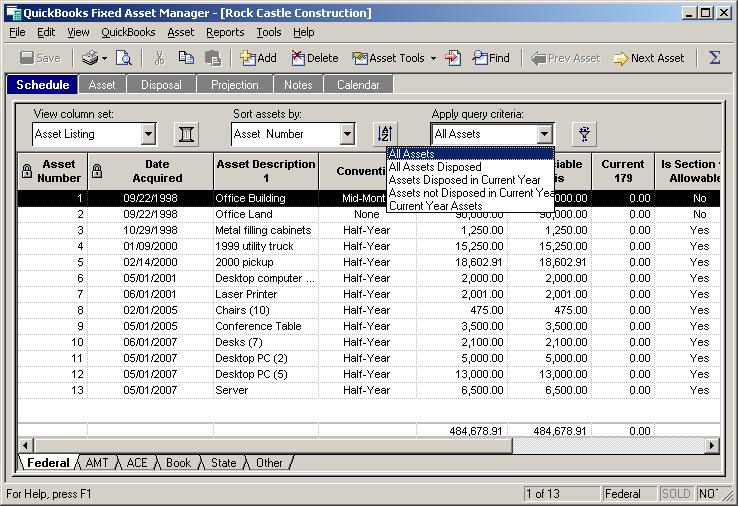 FIXED ASSET MANAGER This tool is an integrated application available in QuickBooks: Premier Accountant Edition and Enterprise Solution Products.