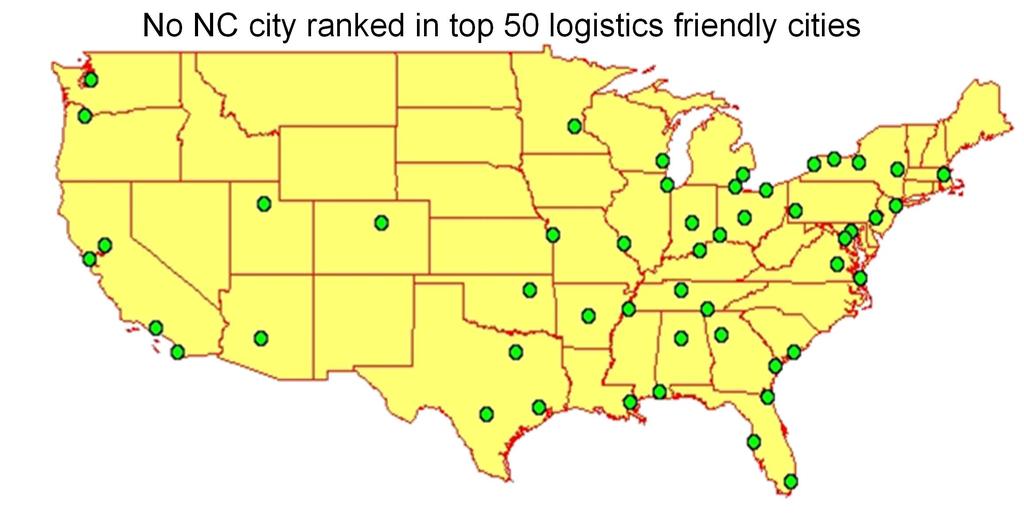 US Logistics Survey No NC city ranked