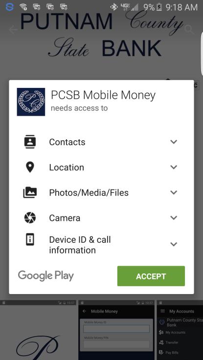 Mobile Money Remote Deposit Putnam County State Bank has enabled access to use Mobile Money Remote Deposit, which allows you to use a mobile device to capture images for deposits anywhere, at any