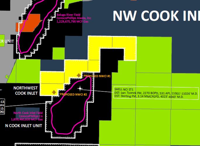 NORTH WEST COOK INLET NORTH WEST COOK INLET 98.0% Working Interest 79.0% NRI Adjoins ConocoPhillips field that has produced 1.