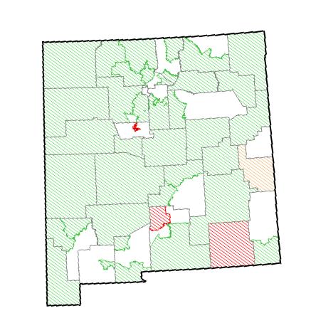 Within New Mexico, many areas of the state are considered medically underserved, shown in the map below.