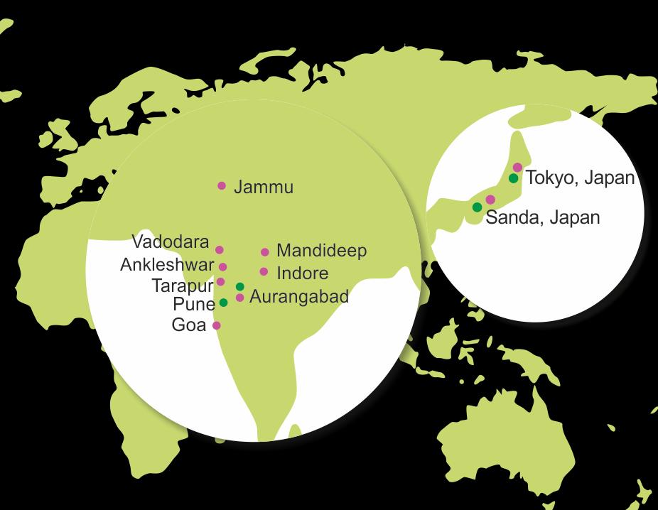 Lupin Global Capabilities Footprint Manufacturing sites: