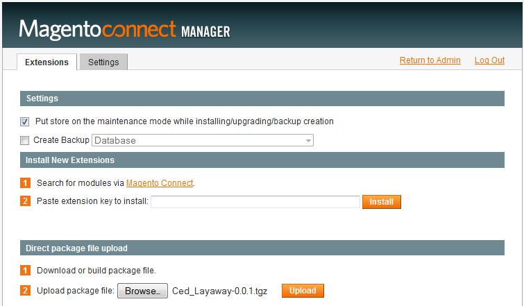 1. How to Install And note down your Member ID Step 3: Installing Layaway Payment Gateway Extension for Magento The easiest way to install the plug-in is by using magento connect, in the admin