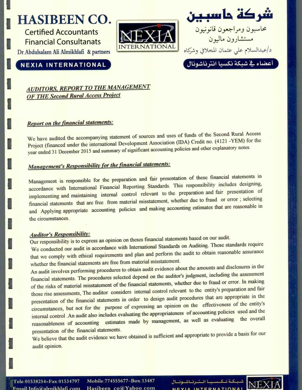 HASBEEN C. Certified Accountants Financial Consultanats Dr.Abdulsalam All Almikhlafi & partners NEXA NTERNATNAL NTERNATNAL 3 4.11 jl.
