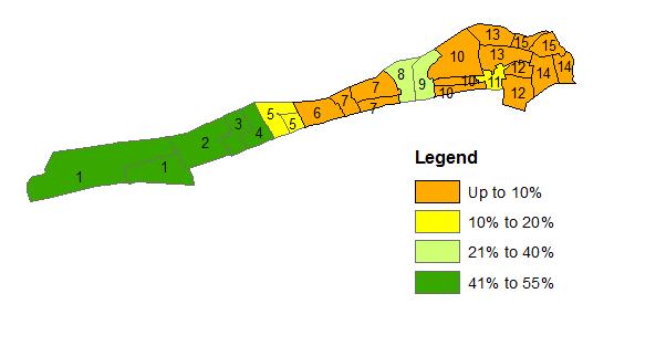 What percentage of housing units in the Rockaway Peninsula had flood insurance in 2012? The percentage of housing units in the RP that had flood insurance varies greatly by Census tract (CT).