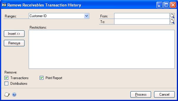 PART 5 UTILITIES AND ROUTINES To remove transaction history: 1. Back up your company s accounting data.