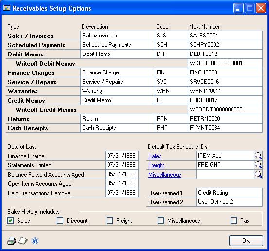 CHAPTER 1 RECEIVABLES MANAGEMENT SETUP When you enter transactions, each schedule is compared to the tax schedule that appears in the Receivables Transaction Entry window.
