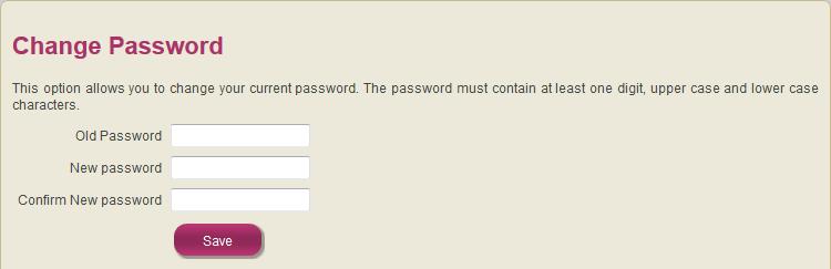 Once you are logging in for the first time, you would be prompted to change your Password. Note: The password must be 8 12 characters in length, with at least one capital letter.