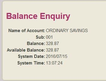 account product at our organisation The balance as at the date and time the request was executed This applies to loans, and is the outstanding