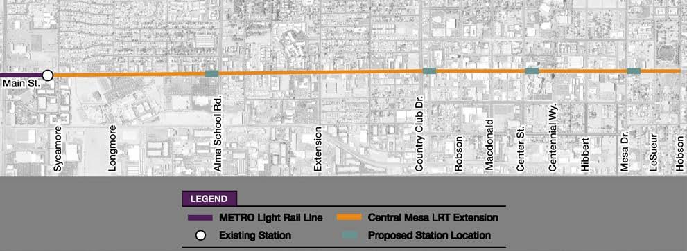 Central Mesa LRT Extension -- The Central Mesa LRT Extension will improve mobility and provide additional capacity in the Main Street corridor in Mesa.