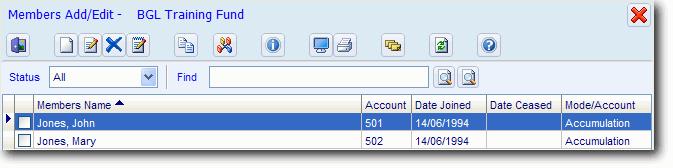 Task 2.5 - Changing Member to Pension Mode Simple Fund will display the Members Add/Edit screen.