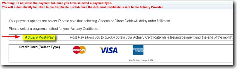 Task 5.2 - Actuarial Certificate Wizard Once the payment has been made and processed, an invoice will be generated.