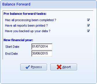 Task 5.5 - Balance Forward Task 5.5 - Balance Forward Objective In this task you will learn how to balance the fund ledger forward to the next accounting period.