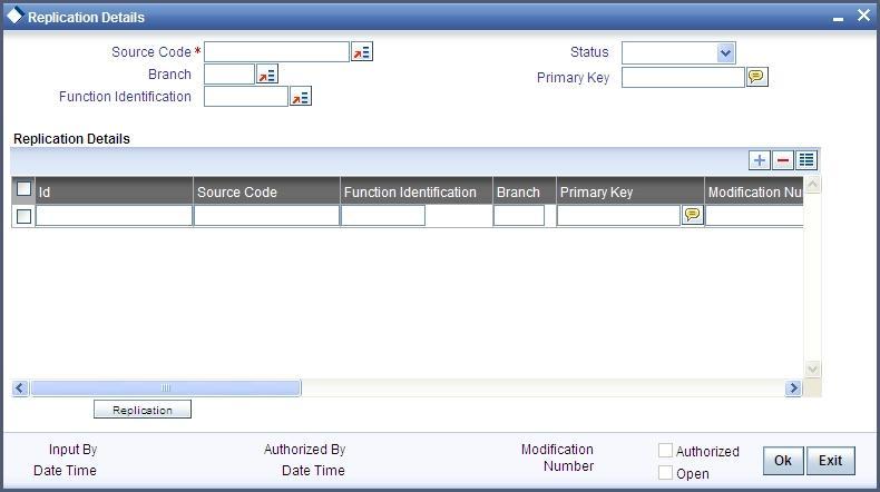 3.3.2 Manual Data Replication You can select the data to be replicated on the basis of the instance. You can query, view and replicate records manually in Replication Log Summery screen.