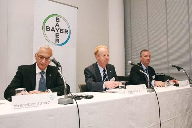 Marijn Dekkers, Chairman of the Board of Management, at a news conference held to mark the centennial of Bayer s Japanese subsidiary.