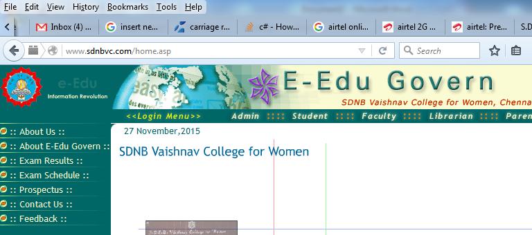 Go to website www.sdnbvc.com 2.Click on the link CIS in the home page 3. You are taken to e-edu govern page.