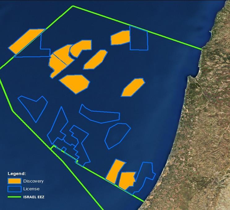Israeli and Cypriot EEZ Over 42 TCF Discovered 2011 Aphrodite 4.5 tcf 2012 Tanin 1.2 tcf 2013 Karish 1.8 tcf Field Delek Drilling Working Interest Leviathan 45.34% 2010 Leviathan 21.