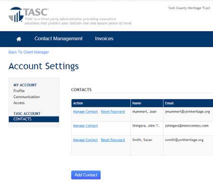 We recommend using your email address. Resetting your MyTASC Password i.