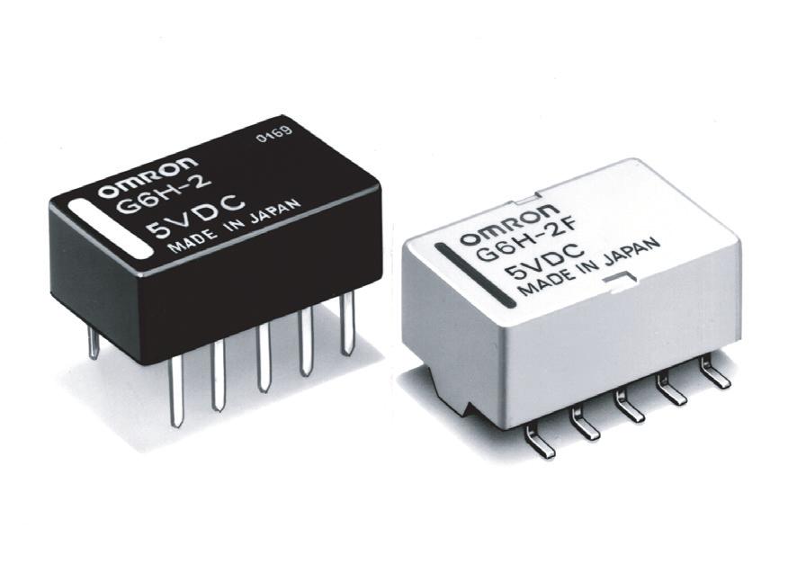 DISCONTINUED Low Signal Relay G6H Ultra-compact, Ultra-sensitive DPDT Relay Compact size and low 5 mm profile. Low thermoelectromotive force. Low magnetic interference enables high-density mounting.