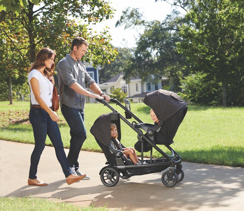 Graco UNO2DUO Travel System A single stroller that extends 5 inches into a double stroller for two