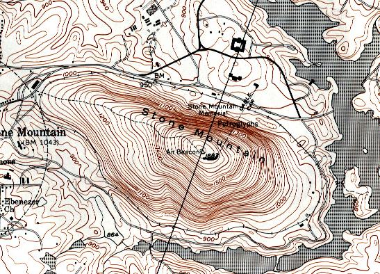 Topographic maps of Stone mountain