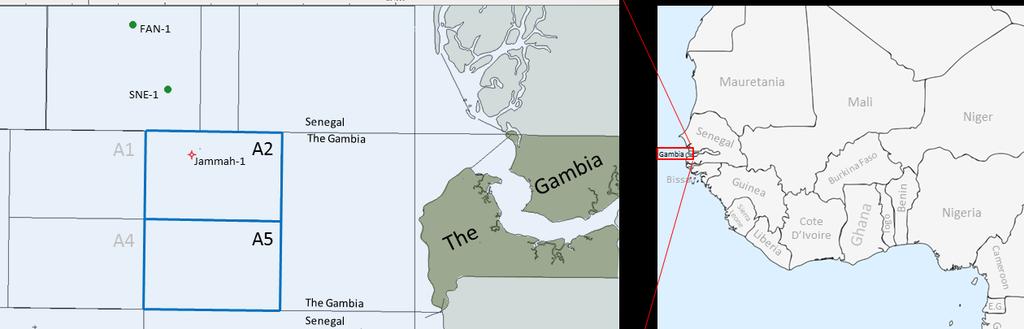 Gambia: Prime Deepwater Acreage in an Emerging Basin Oct. 7, 2014 oil discovery Nov.