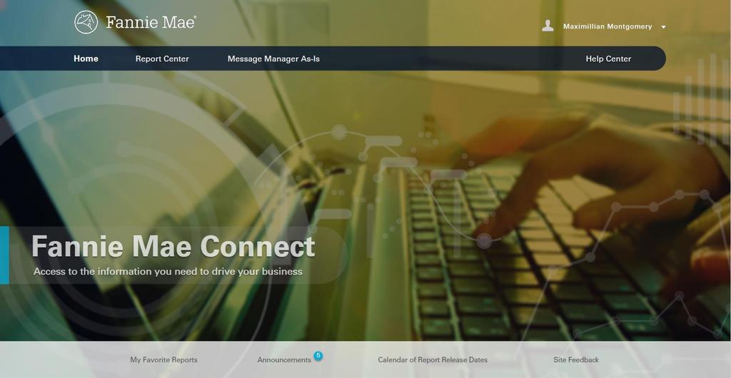 New Fannie Mae Connect Design and Layout When we introduced Fannie Mae Connect in 2015, our goal was to streamline and centralize key Fannie Mae information and data from multiple reporting