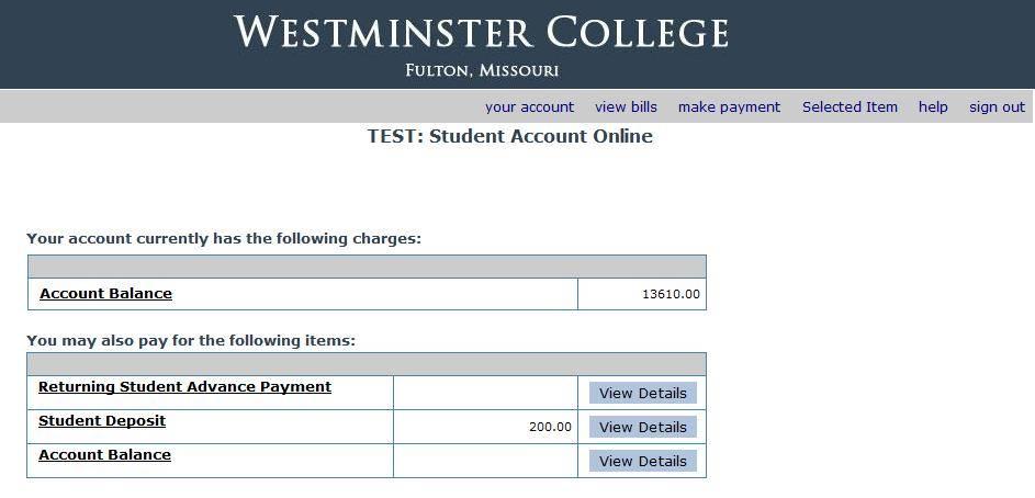 Page 2 of 10 Student Account Payments 1. To make a payment on your account click on Click here to make a payment.