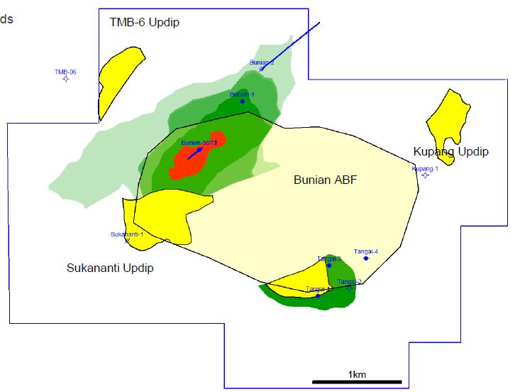 Tangai-Sukananti KSO: Prospects & Leads Multiple low cost opportunities expected 20% IRR on development wells in South Sumatra Three un-drilled structures identified (Updip Sukananti, Updip TMB-6 and