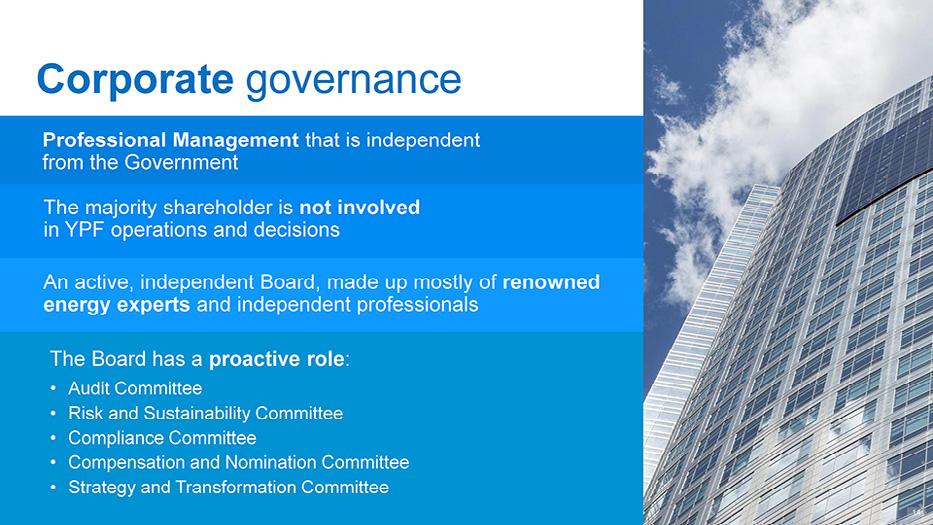 Corporate experts and governance independent Professional professionals Management The Board that has is a proactive independent role: from Audit the Committee Government Risk The and majority