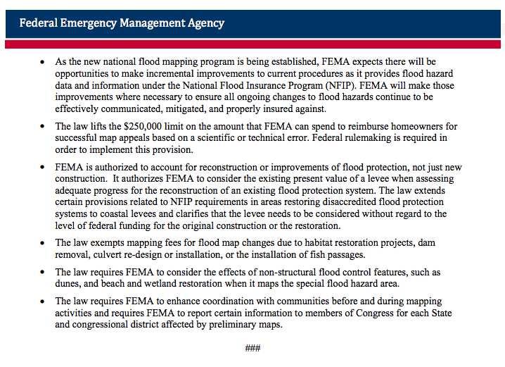 HFIAA Overview Page 5 Encourages Improvement to NFIP Allows higher reimbursements to successful mapping challenges Preventive efforts allowed Cut