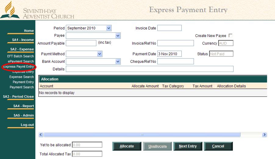 Page 15 of 35 Version 1.1 Authorised By: 6. Expense & Payment Entry Generally, in a cash based system such as this is, invoices (expenses) are only recorded once the cheque (payment) has been made.