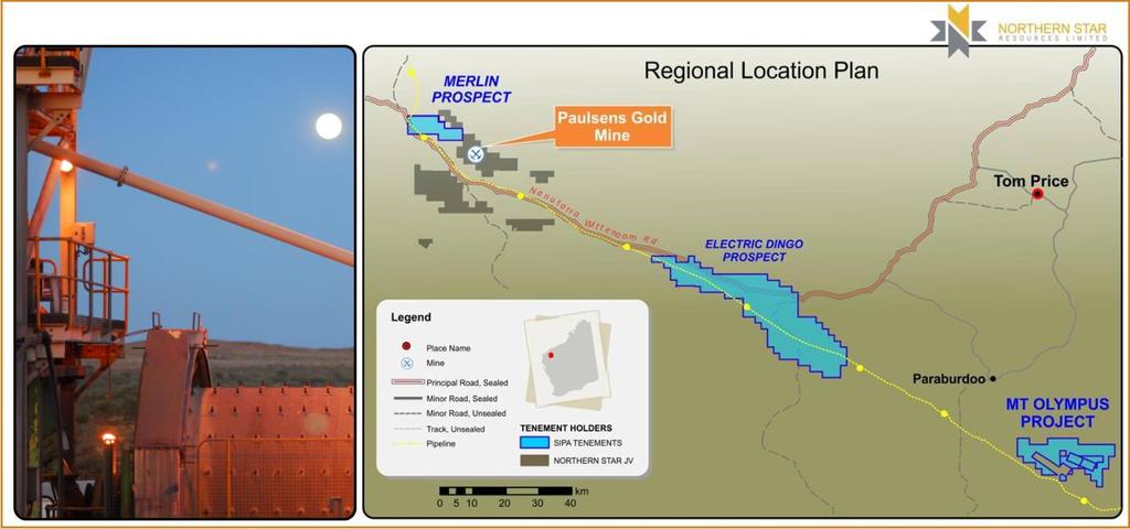 Significant Exploration Upside No other sizeable deposit within 50km radius of the Paulsens mine which has now exceeds a 750,000oz gold deposit 10-15 yrs of no