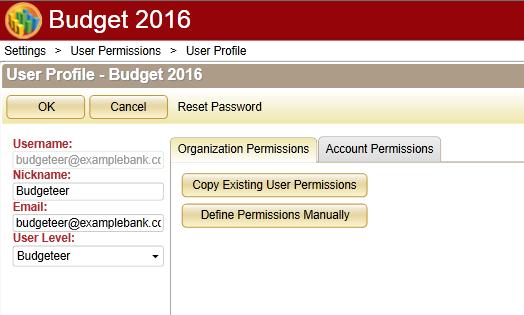 7. For all users, organization and account permissions can be defined.