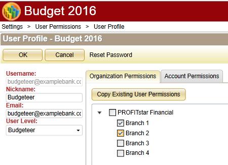 Select the organizations and accounts the user should have access to.