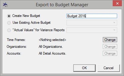 2. Enter the server URL, username, and password. 3. Select Create New Budget and type a name for the budget.