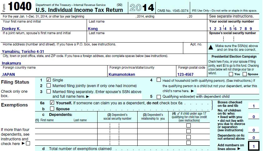 W-2 Income Statement from U.S. Employers You need to file one W-2 from each place you were employed in the U.S. during 2014. Your former employers should send these to you.