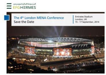 Additionally, EFGHermes recently held the 4 th London MENA Conference, bringing together global investors and senior management from leading companies in the MENA region.