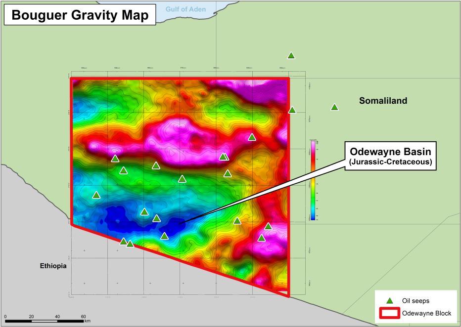 5km+) Active hydrocarbon system confirmed by oil seeps within the block Sub-surface basin structure identified by 2013
