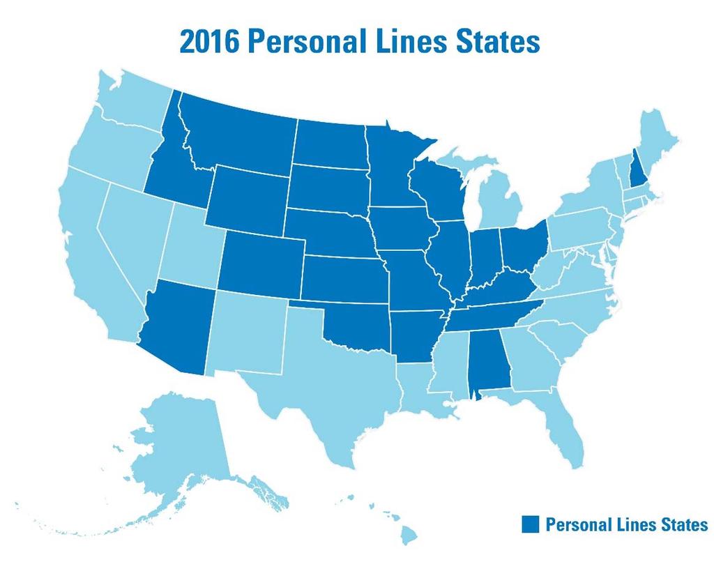 New Personal Lines Approach January 2016, home office department assumed accountability for growth and profitability of personal lines business throughout the country