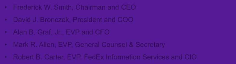 Graf, Jr., EVP and CFO Mark R.