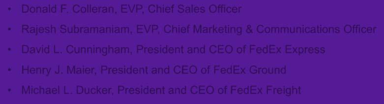 Carter, EVP, FedEx Information Services and CIO Donald F.