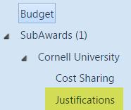 when adding UNR non-personnel costs to record. Enter Subaward F&A in the F&A Breakdown section at the bottom of the subaward Budget Summary screen.
