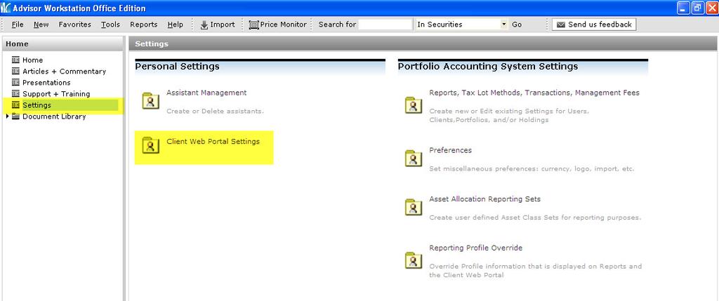 Client Reporting Web Portal A new view has been enabled for the Client Web Portal Client Overview The overview provides an aggregated summary of all a clients accounts.