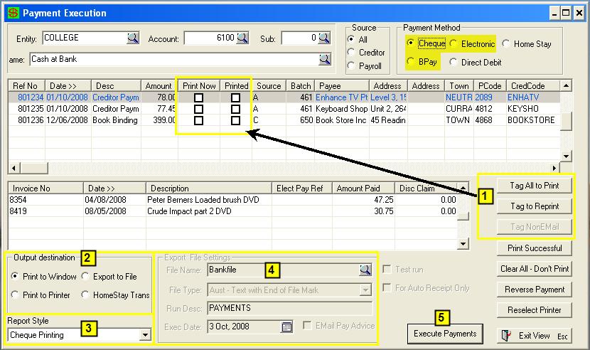 Displays the Invoice Detail for the payment. Creditor Auto Pay if the payment is for multiple invoices the details of each 8. invoice will be displayed.